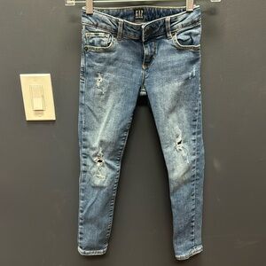 Gap girls regular stretch super skinny distressed jeans